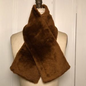 J Crew Shearling and Plaid Scarf NWT
